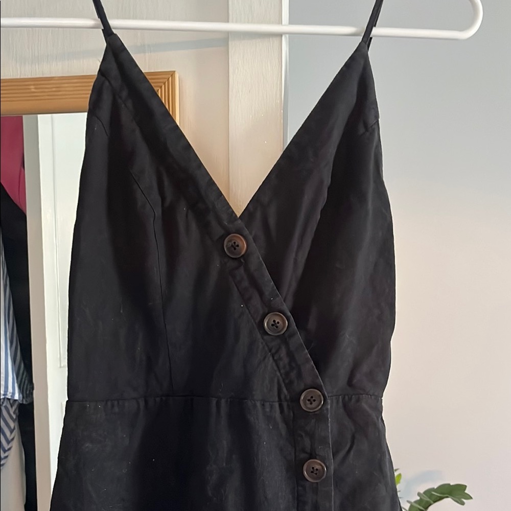 Linen Blend Asymmetrical Button-Down Dress w/ Split Leg - Urban Outfitters